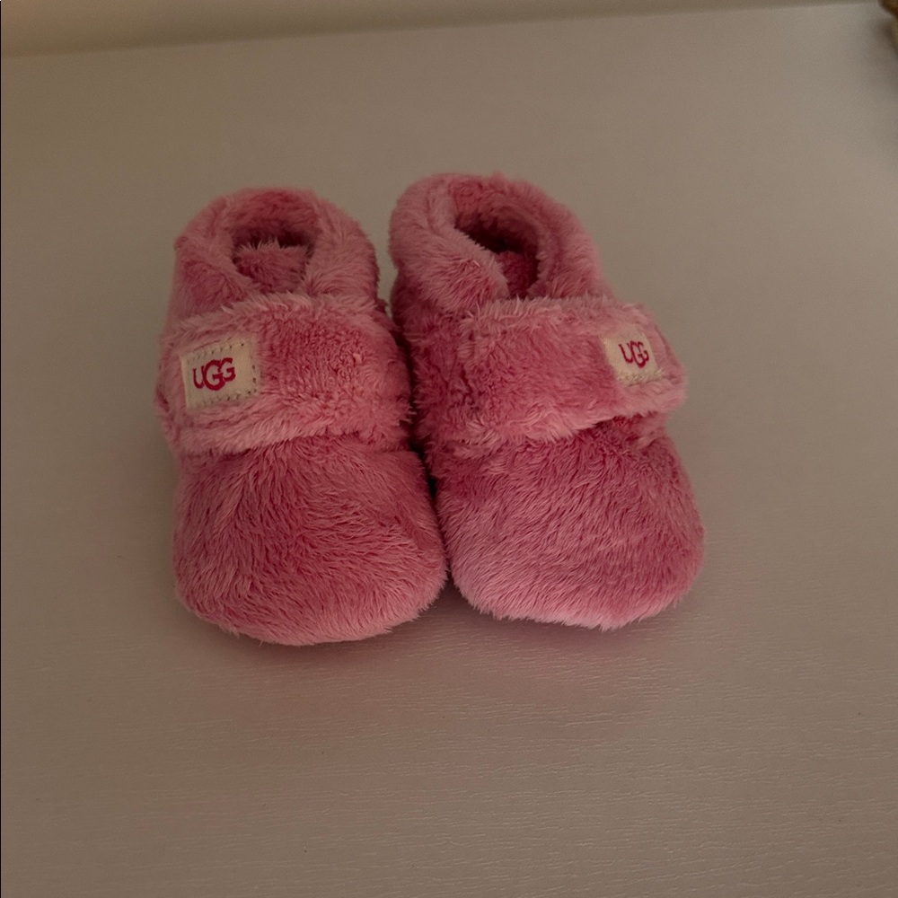 UGG Kids Pink Fuzzy Slippers